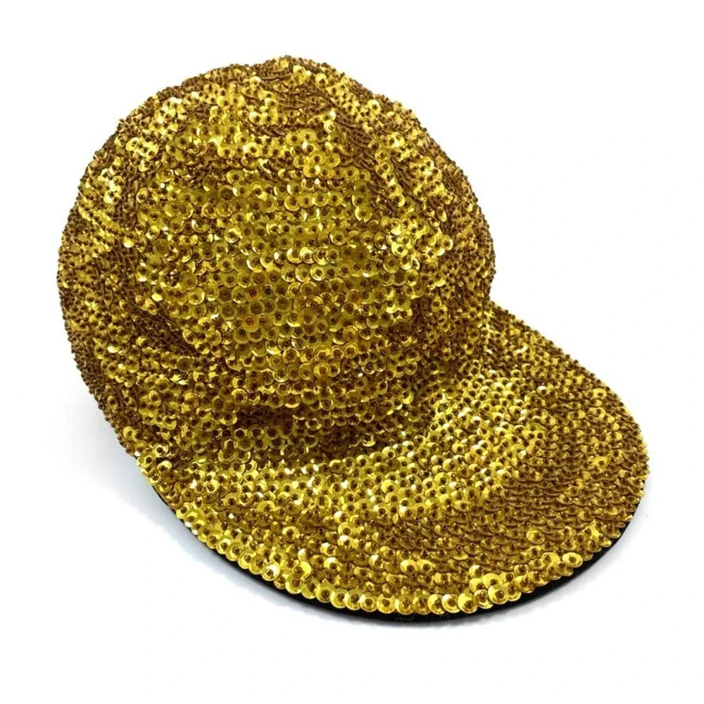 Rare 1980's gold sequin baseball cap by FASHION FANTASY - Picture 8 of 13